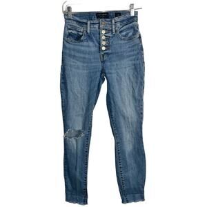Lucky Brand Button Fly High Rise Skinny Bridgette Ankle | Size 0/25